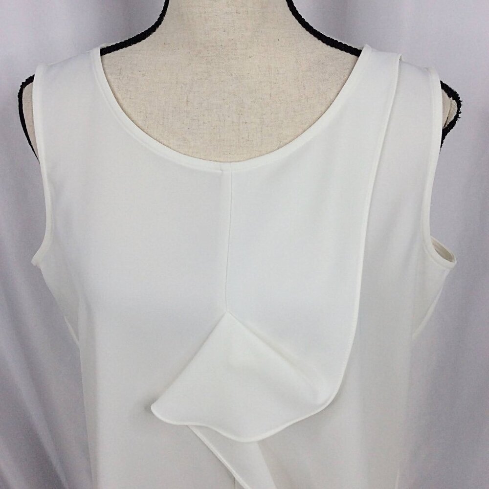 Tommy Hilfiger Women's Tank Top Size Large White Ruffle Layered - Picture 5 of 9